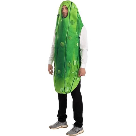 Spooktacular Creations Pickle Costume Adult Jumpsuit, Halloween Costume Dress - Picture 4 of 7
